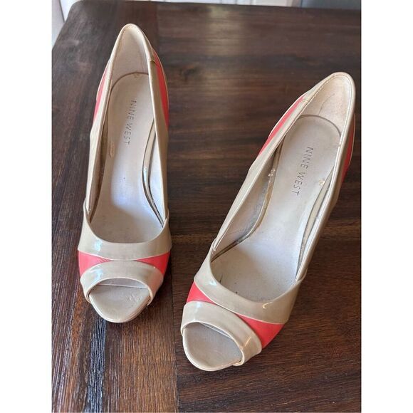 Nine West Shoes - Nine West Coral Nude Peep Toe Heels